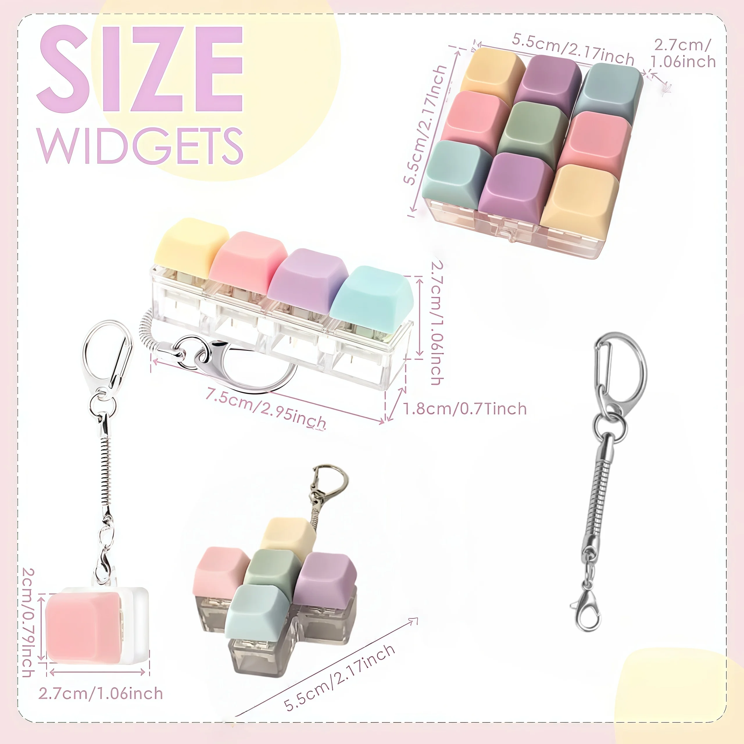 Fidget Decompression Anti-Stress Finger Toy Keychain