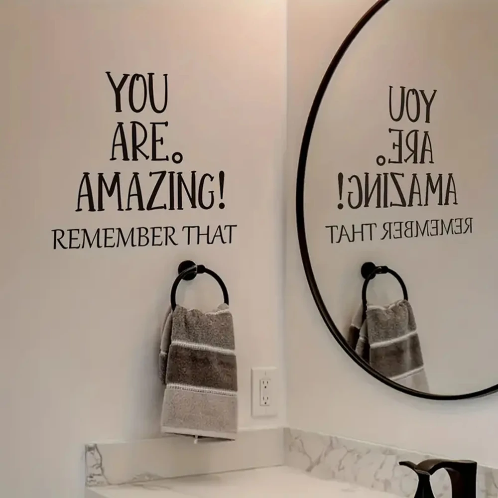 1 pc testo significativo-sei incredibile ricorda che adesivo carta da parati in vinile impermeabile decorazioni per la casa per le stanze dei bambini decorazioni per la casa - immagine 2