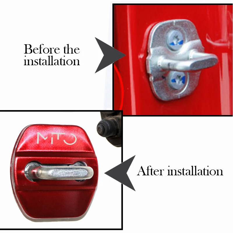 4Pcs/Pack Car Door Lock Cover Decoration Protection Stainless Steel Case For Alfa Romeo MITO Stelvio 156 159 Accessories