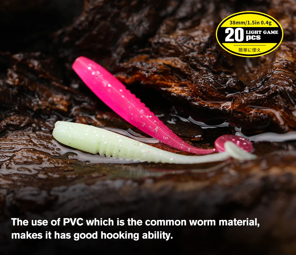 TSURINOYA Weiche Köder Angeln Locken FLEX 38mm 0,4g T Schwanz Wobbler Angeln Weicher Köder Für Ajing Rockfish Bass swimbait Silikon Köder – Detail 10