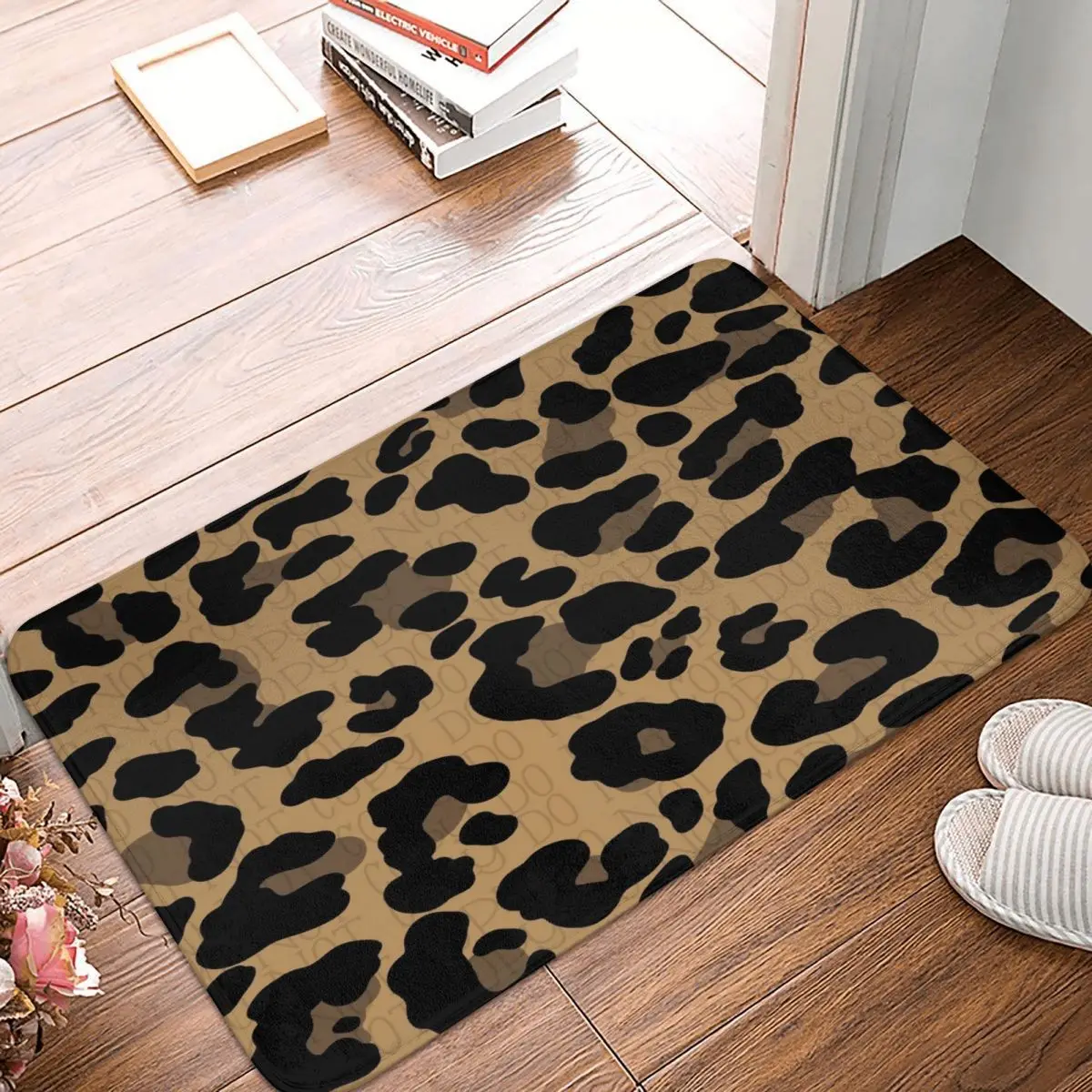 

Leopard Doormat Bathroom Printed Polyeste Mat Kitchen Home Hallway Skin Fur Decoration Floor Rug Door Mat Bath Mat