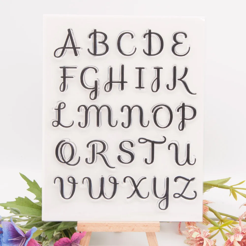 

Alphabet Letters Transparent Clear Silicone Stamp for Seal DIY Scrapbooking Photo Album Decorative Clear Stamp Sheets