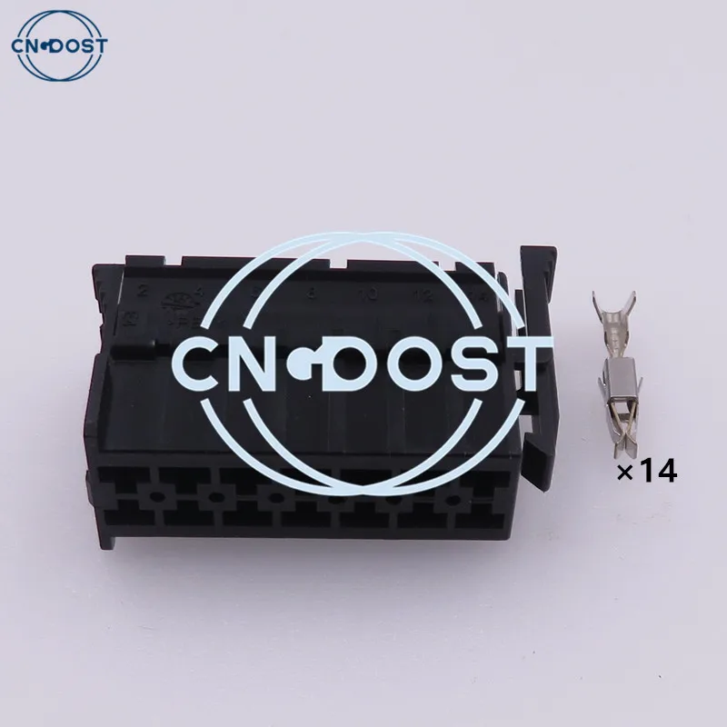 

1 Set 14 Way 929504-5 Automotive Socket Electrical Cable Harness Connector With Terminals For VW Audi