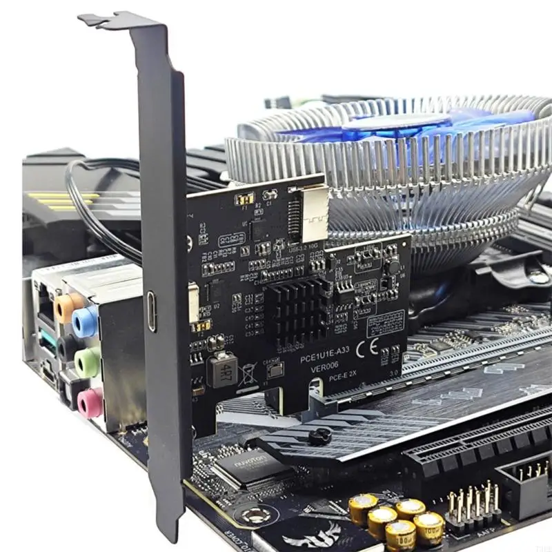 T3EE PCIe to USB 3.2 Gen2 Cards 10Gbps PCIE Expansion Cards with Type C Type USB C PCIE for Desktop Computer
