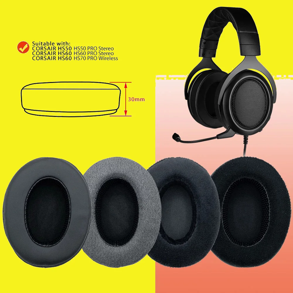 

New Replacement Earpads for CORSAIR HS50 HS60 HS70 Headset Headphones Leather Sleeve Earphone Earmuff