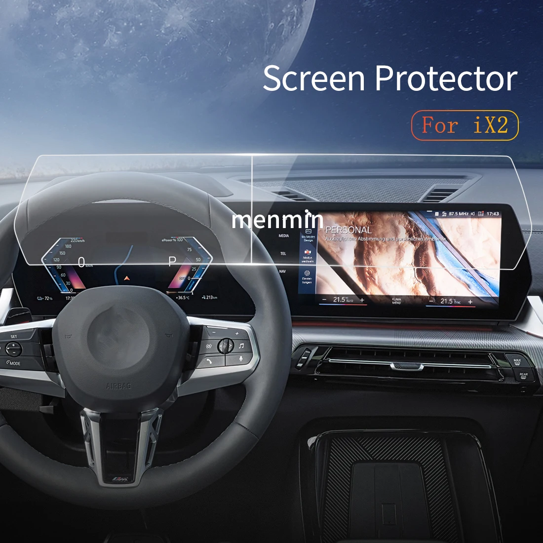 

For BMW ix2 2024 Car Stickers Carplay Screen Protector Dash Tempered Glass Protective Film Navigation Vehicle Accrssories