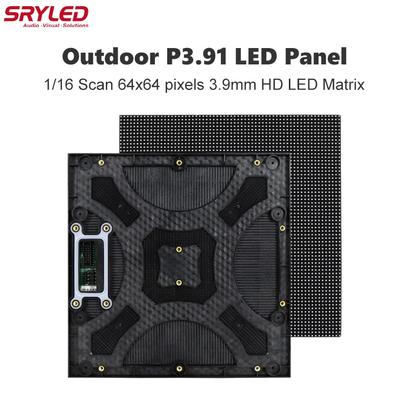 야외 P3.91 LED 패널 모듈, IP65 방수 픽셀 피치 3.9mm SMD RGB 풀 컬러 250x250mm LED 디스플레이 스크린 모듈