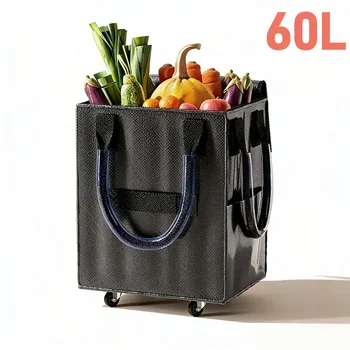 Reusable Grocery Bags on Wheels, Rolling Tote Bag, Shopping Trolley, Large Backpack Shopping Carts for Groceries 1