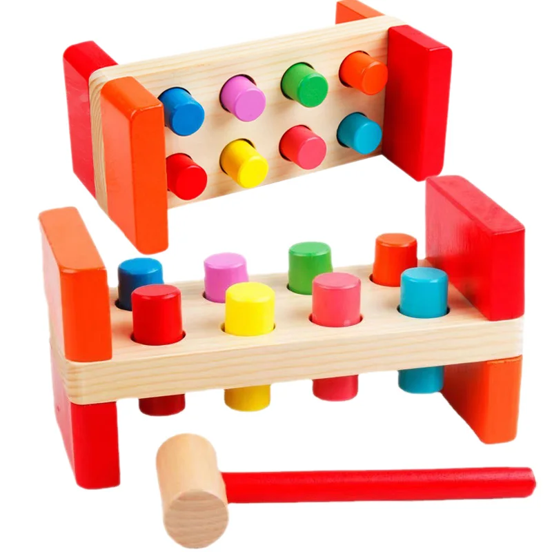

Wooden Hammer Bench Toy Classic Toy Hammer Kids Workbench Pound Tap Bench Hammer Toy Pounding Bench Toy Gifts for Boys Girls
