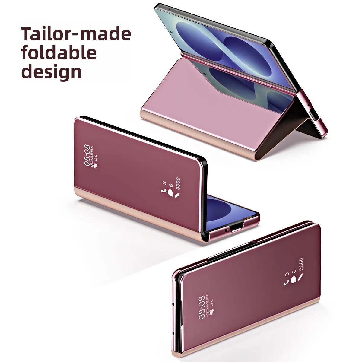Luxury Leather Anti-Drop Phone Case with Hidden Kickstand and Anti-Fingerprint Coating