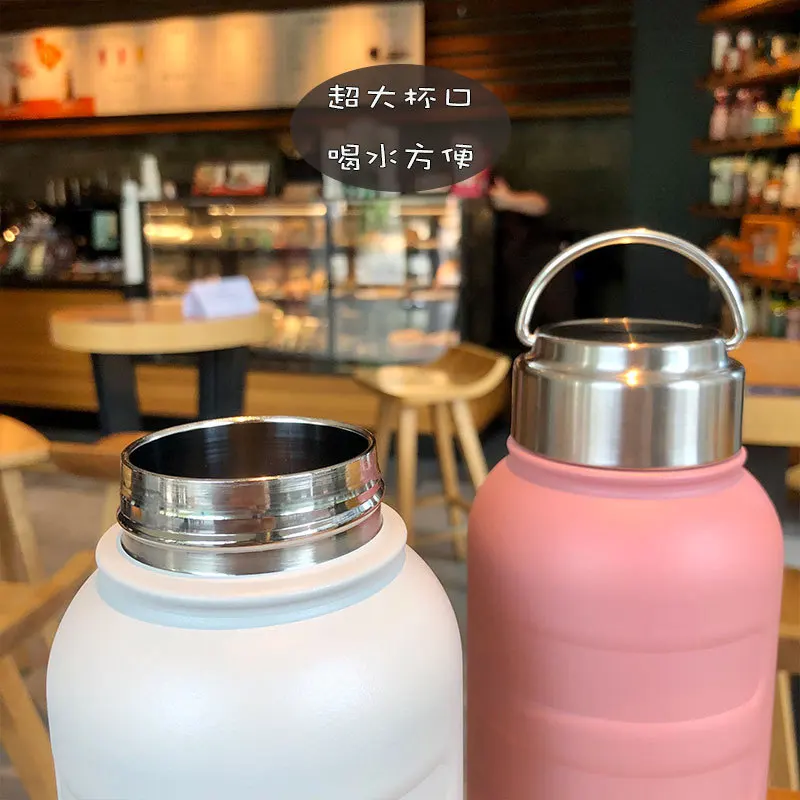 750/1000ML TYESO Water Bottle Double Wall Insulated Stainless Steel Thermos With Handle Lid Copo Termico Botella De Agua Termo