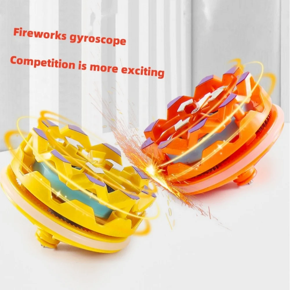 Fireworks Spinning Top,Firework Fingertip Gyro,Handheld Fireworks Gyroscope,Collision Sparks Light up Spinning Top Toy 5