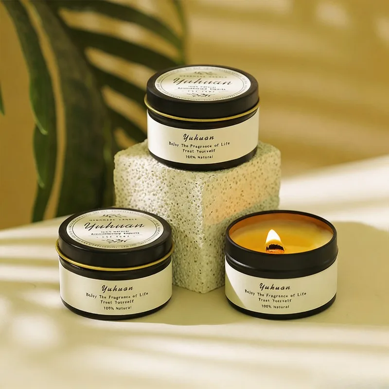Outdoor Citronella Scented Candle in Black Tin with Natural Wood Wick Outdoor Citronella Candle in Black Tin with Natural Wood Wick | Bug Repellent Candle 2