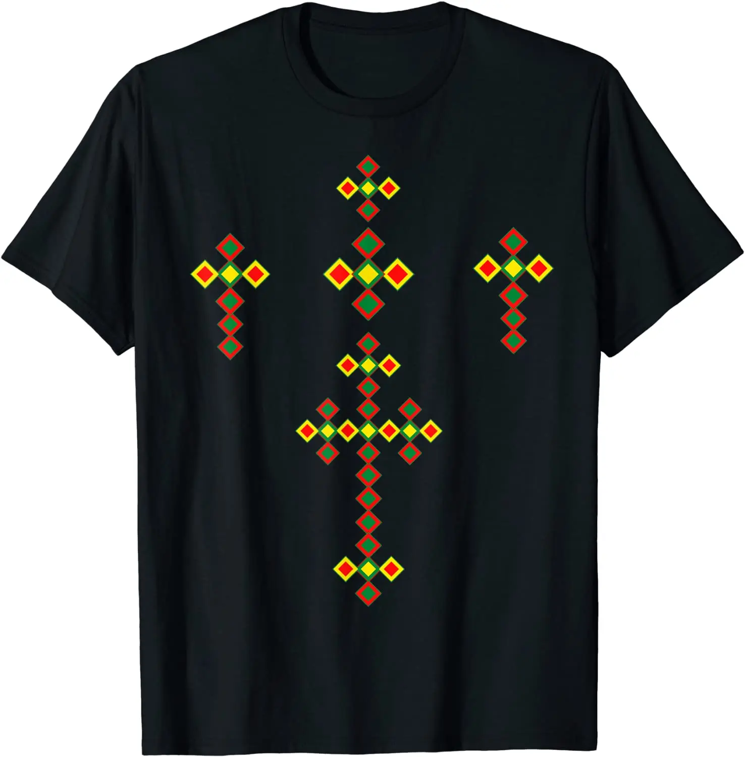 

Ethiopian Cross Art Tee Ethiopian Traditional Men T-Shirt Short Sleeve Casual Cotton O-Neck Summer Tees