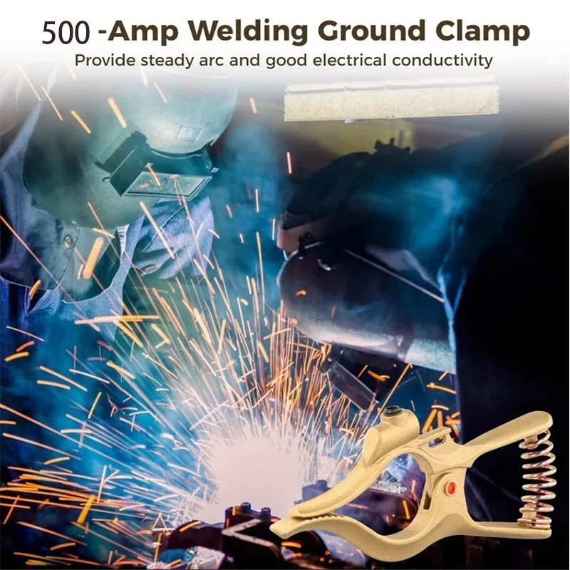 T-style Welding Ground Clamp 500-Amp Brass Welding Ground Earth Clamp For Machine For MIG/MMA/TIG/Plasma