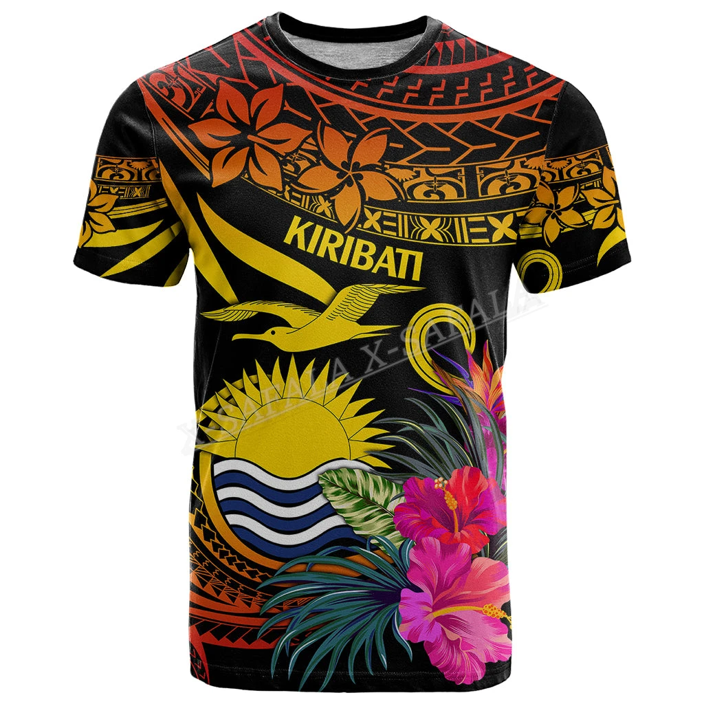 

Kiribati National Flag and Emblem 3D Print Mesh Fiber T-Shirt Tops Summer Tees Men Streetwear Shorts Sleeve Sport Casual Shirt-1