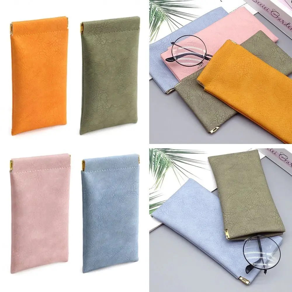 

Simple Sunglasses Glasses Bag Storage Bags Soft PU Leather Reading Case Bag Sun Glasses Pouch Women Men