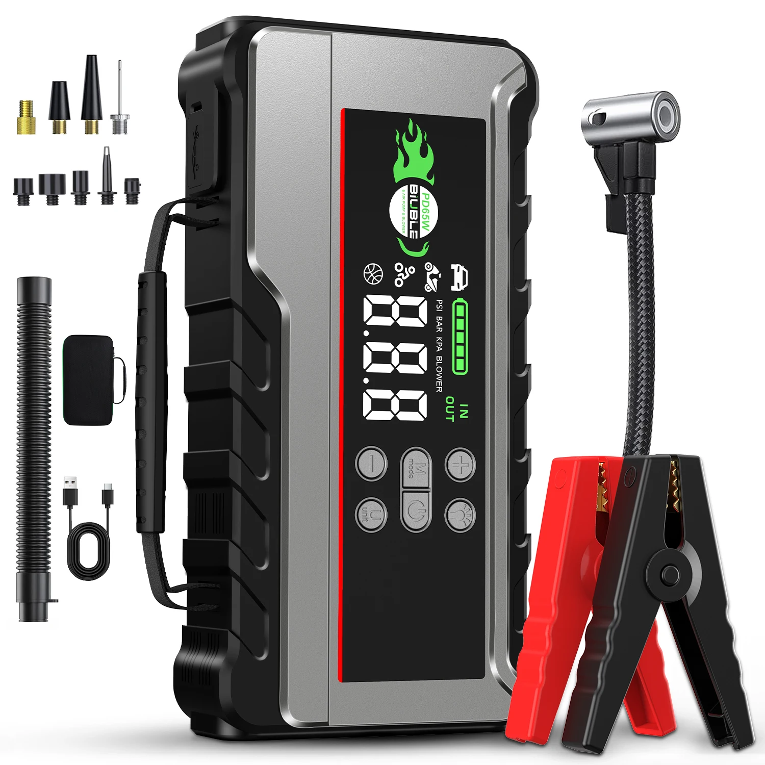 10000A Car Jump Starter & Air Pump 150PSI Air Compressor Power Bank For 12V Car Emergency Booster Starter Starting Device