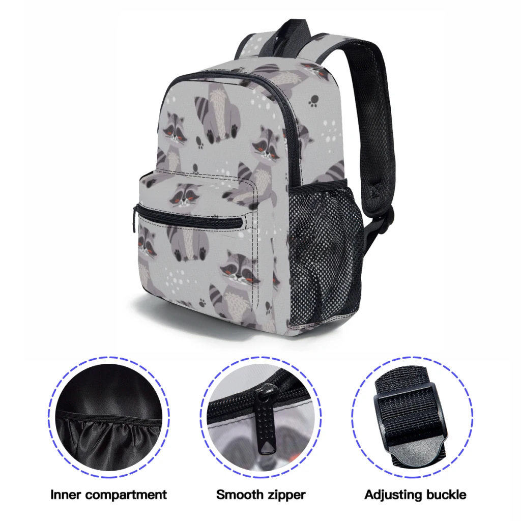 Raccoon cute Kids School Backpack Child Schoolbag Bookbag Primary Student Bag for Girls Boys