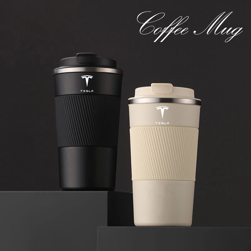 Tesla Coffee Tumbler Stainless Steel Insulated Hot & Cold With Straw Model  3 S X