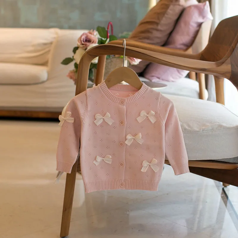 Girls Knitted Cardigan Sweater Autumn Hollow Out