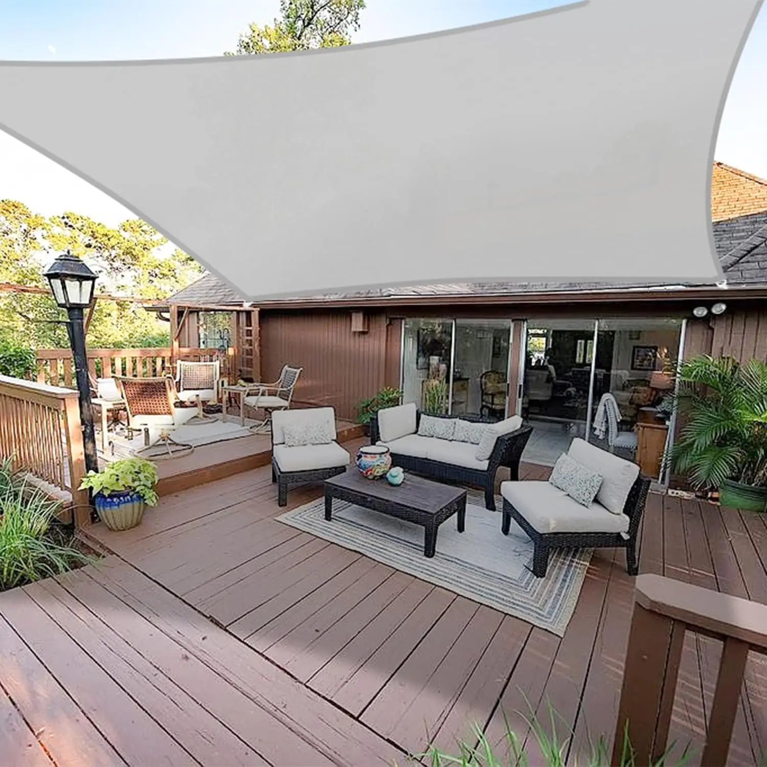 Sun Shade Sail Waterproof Outdoor Awnings Garden Canopy Terrace Car Rectangle Pool Shelter