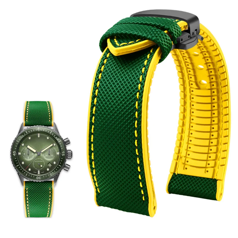 Durable Canvas Nylon Waterproof Watch Strap with Rubber Lining - Men's Watchband Accessories