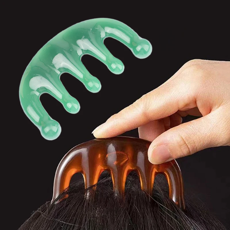 

Five Teeth Meridian Massage Comb Resin Big Teeth Head Acupoint Therapy Artifact Claws Decompression Portable Scalp Comb