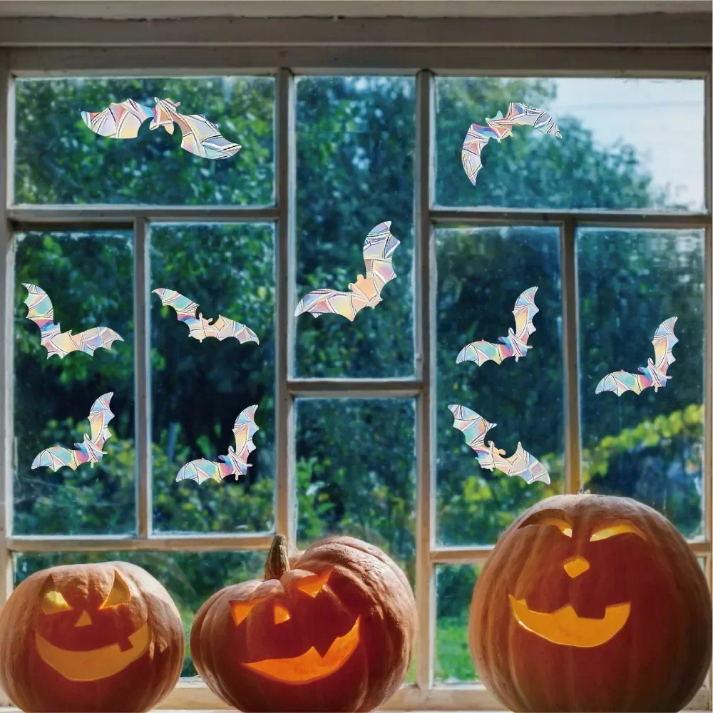 Halloween Window Stickers Sunshine Catcher Colorful Living Party Decoration Non-adhesive PVC Static Anti-collision Glass Sticker