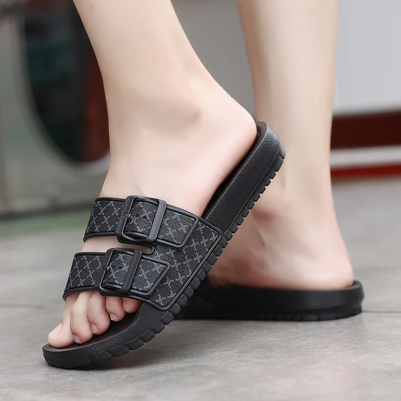Men's Genuine Leather Sandals Comfortable Man Sandal House Slippers Man Summer Shoes Sale Genuine Mens Slipper Flip Flop Slides