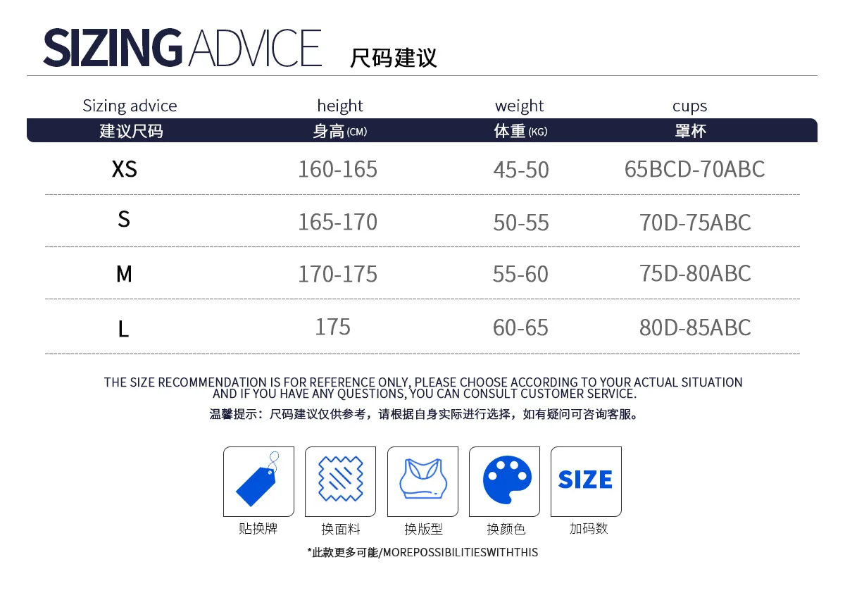 Size chart and fit details