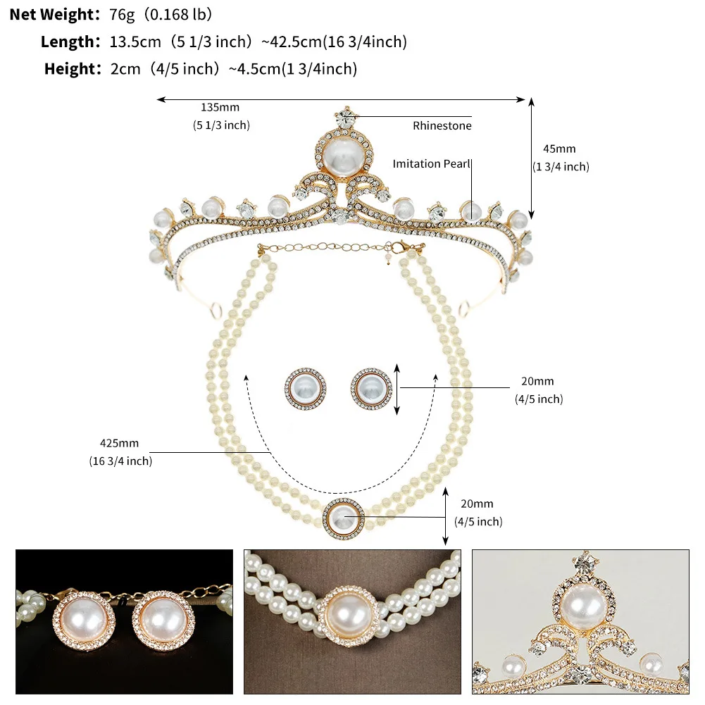 Crown Tiaras Set Headbands Headpiece Crystal / Rhinestone Alloy Wedding Party / Evening Retro Sweet With Necklace Earrings Set