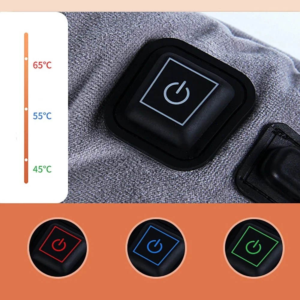 5V 전기 난방 패드 45x45cm 자동차 시트 쿠션, 1m USB 충전 케이블 3 단계 온도 조절기 조정 가능한 겨울 의자 워머