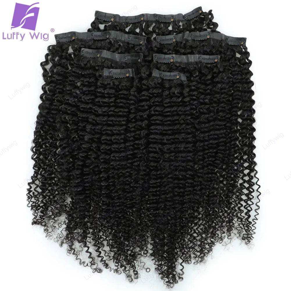 Afro Kinky Curly Seamless Clip In Human Hair Extensions for Black Women Pu Clip In Hair Extensions Human Invisible Ins