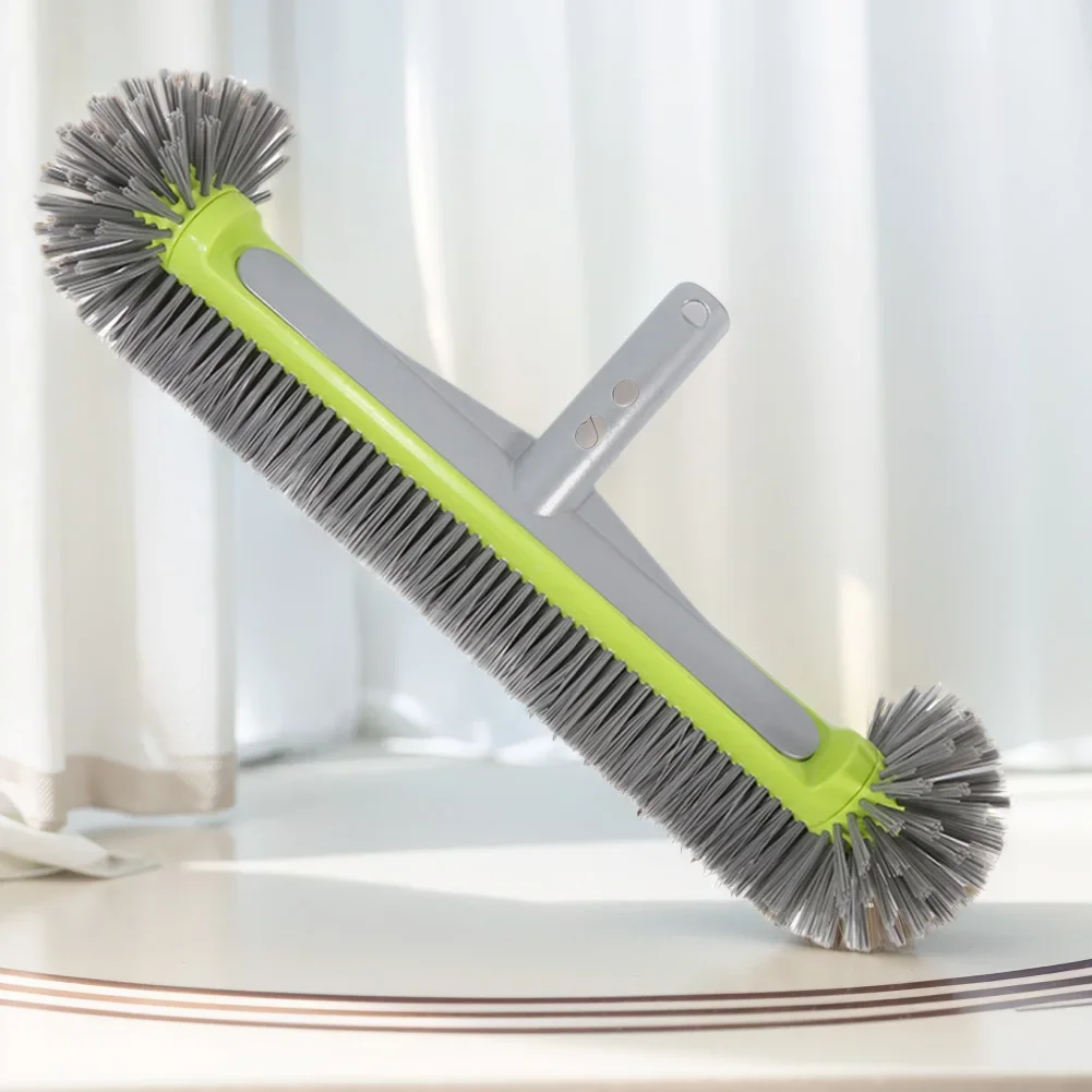 17.5 Inch Pool Brush Head with Round Ends Swimming Pool Scrub Brushes Heavy Duty Pool Brush Head for Cleaning Pool Walls