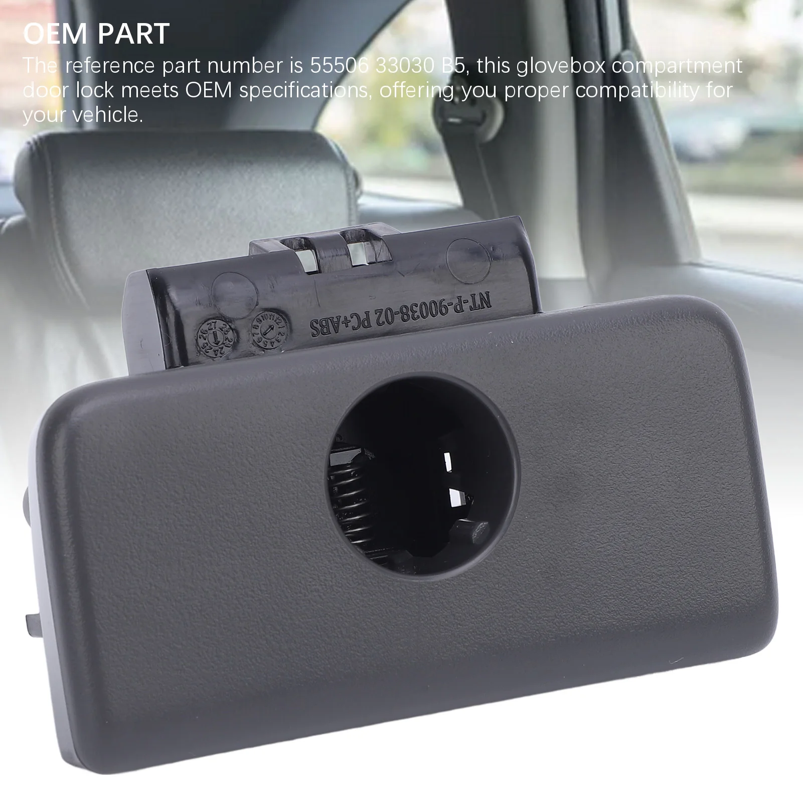 Glove Box Compartment Door Lock ABS Glove Box Door Lock with Keyhole Enhanced Security 55506 33030 B5 for  2004 To 2015