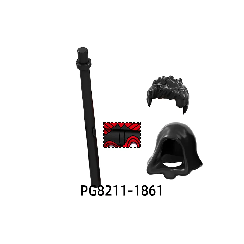PG8211 무기 바지 헤어 파츠 액션 피규어 해머 다트 망토 스틱 검 모델 블록 MOC 브릭 세트 선물 장난감