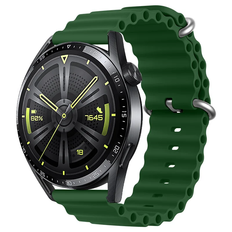 Ocean Sport Silicone Strap Band, 20mm/22mm,