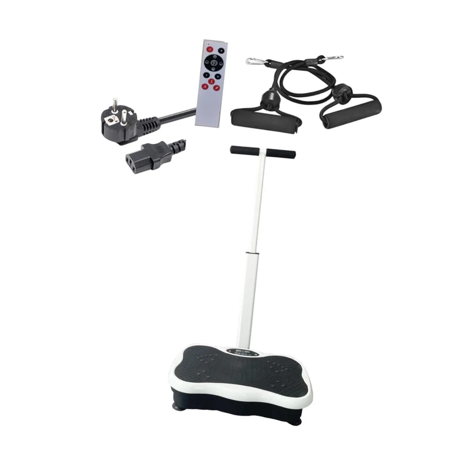 Vibration Plate Exercise Machine with Handles with Resistance Rope Shaking Board Vibrate Stand Fitness Trainer Full Body Workout
