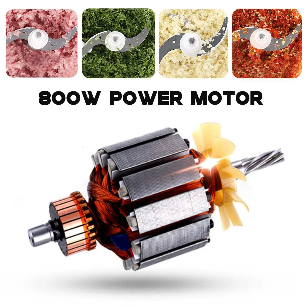 3L 800W Household Small Electric Meat Grinder 2 Speeds Stainless Steel Electric Chopper Automatic Mincing Machine Food Processor 5