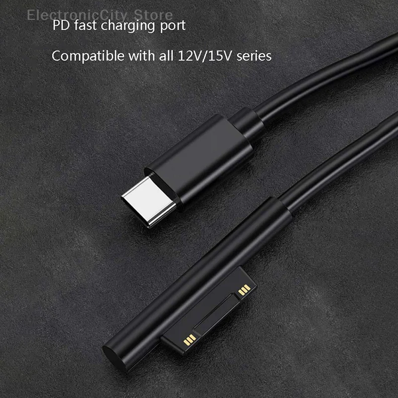 

New Fast Charging USB Type-C Power Supply for Microsoft Surface Pro 7 3 4 5 6 15V 3A PD Tablet Charger Adapter Cable Cord