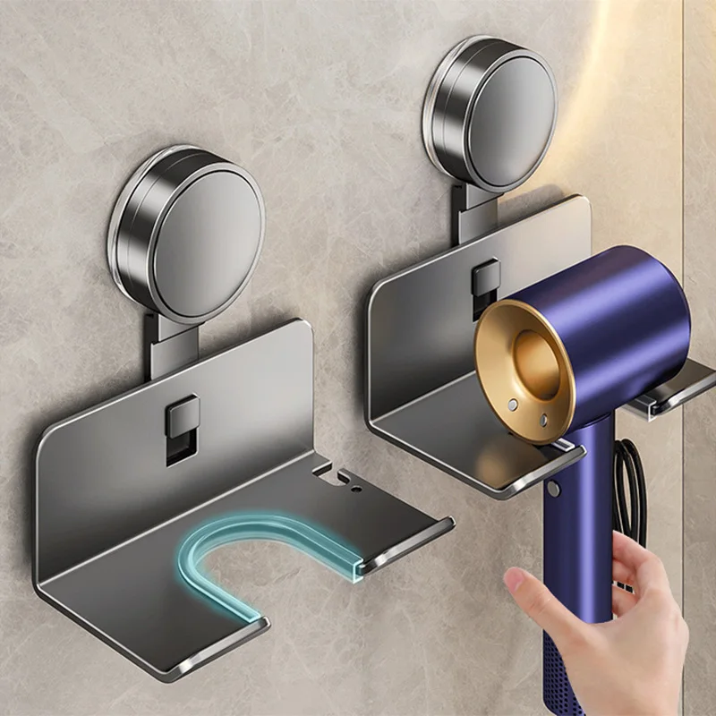 Suction Cup Hair Dryer Holder Wall Mounted Rack Self Adhesive for Dyson Hairdryer Stand Cradle Hand Free Hanger Bathroom Shelves Suction Cup Hair Dryer Holder Wall Mounted Rack Self Adhesive for Dyson Hairdryer Stand Cradle Hand Free Hanger Bathroom Shelves