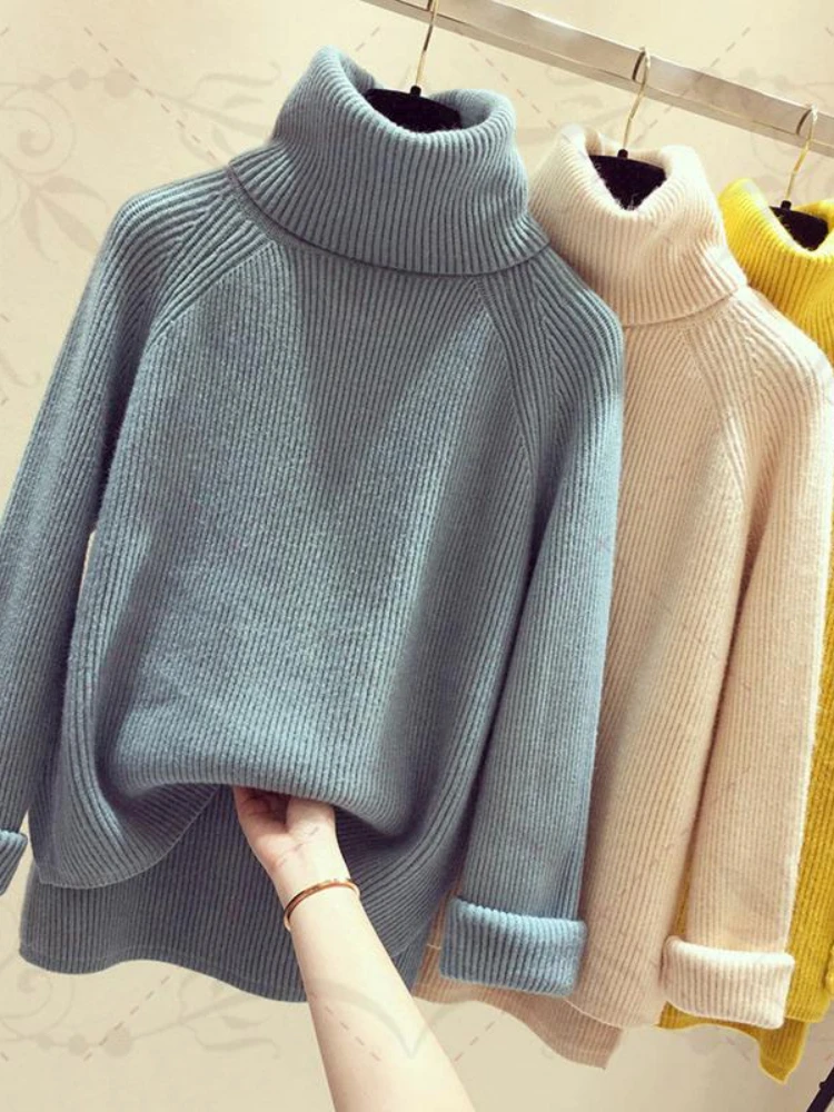 Hot Sale 6 Colors Women Pullover and Sweater Cashmere Knitted Jumpers Winter New Fashion Thick Warm Female Clothes Girl Tops