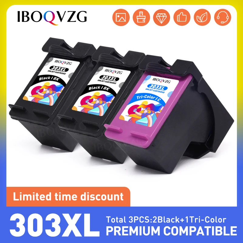 Sostituzione Della Cartuccia Di Inchiostro Compatibile Muslim303Xl Per Stampante Hp 303 Xl Per Hp303 Envy 6220 6230 6232 6234 7130 7134 7830 7855