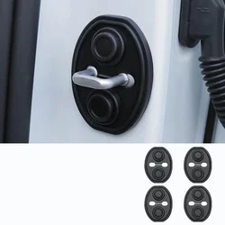Enhanced Shockproof Silicone Car Door Cushion and Protector (Black 4pcs)