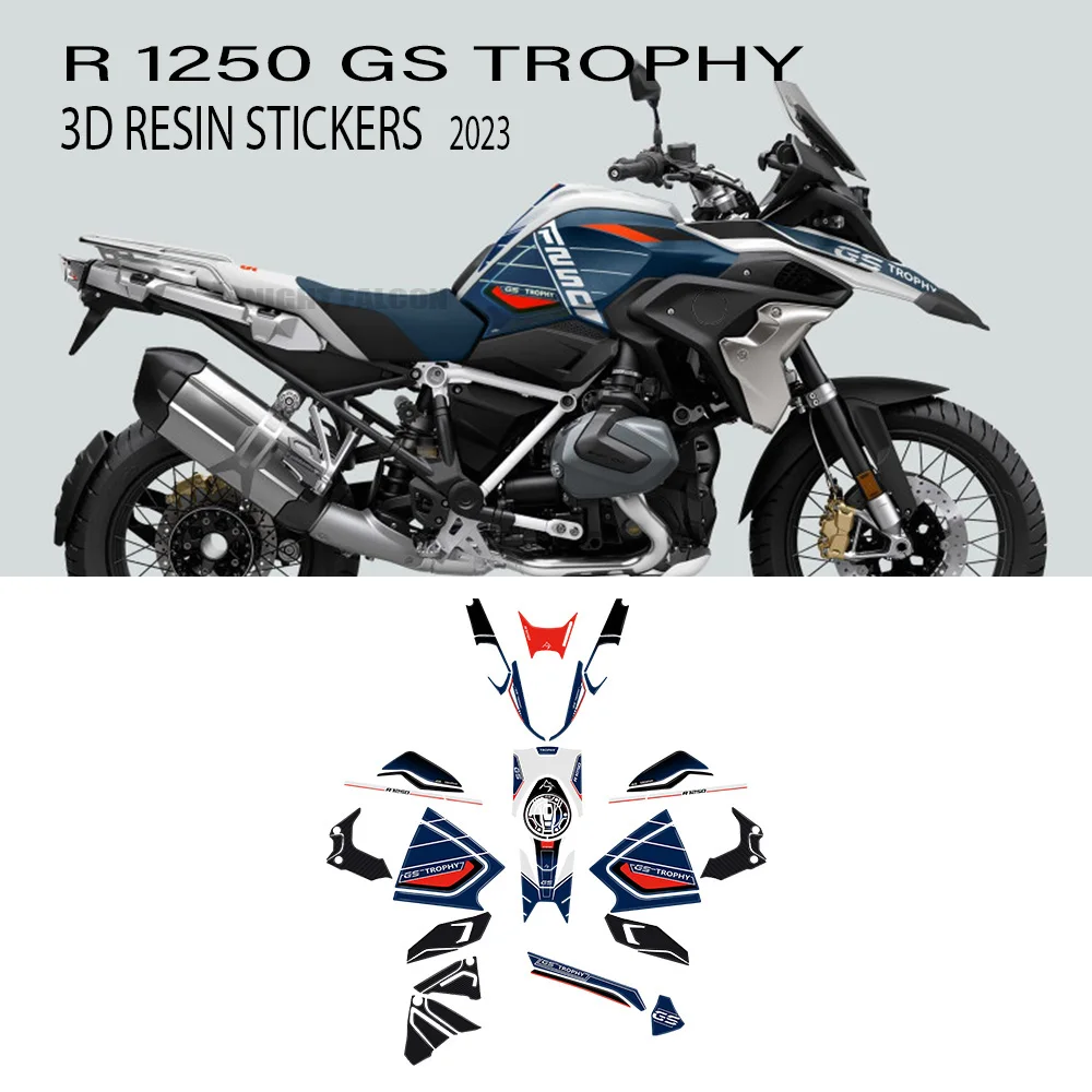 2023 R1250 Gs Trophy Per Bmw R 1250 Gs Trophy 2023 R1250 Gs Trophy 2023 Kit Di Adesivi In Resina Epossidica 3D Per Moto