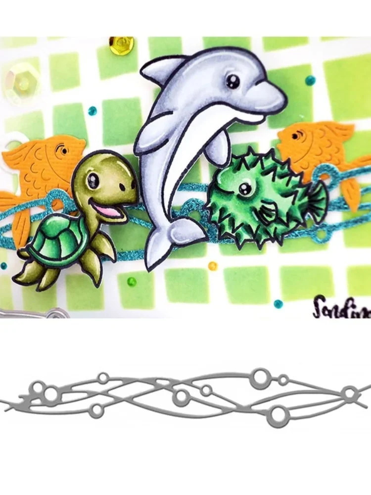 금속 절단 다이 카드 만들기위한 스크랩북 DIY 엠보싱 컷 새로운 공예 다이 웨이브 장식