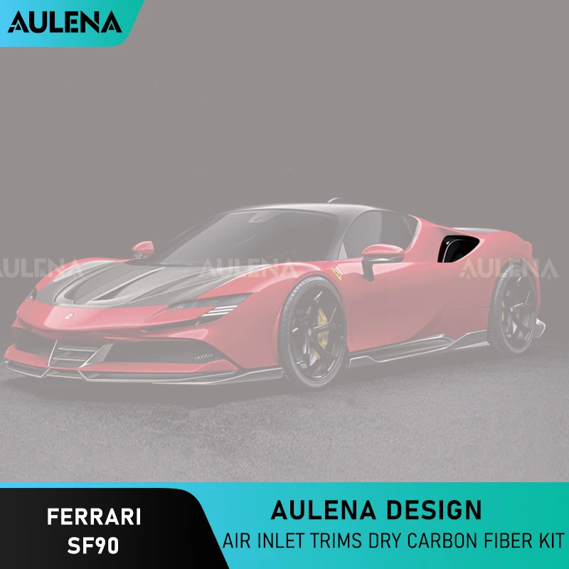 Aulena Dry Carbon Body Kit Air Inlet Trim Automobile Front Bar Retrofit Air Inlet Performance Full Dry Carbon Per Ferrari Sf90