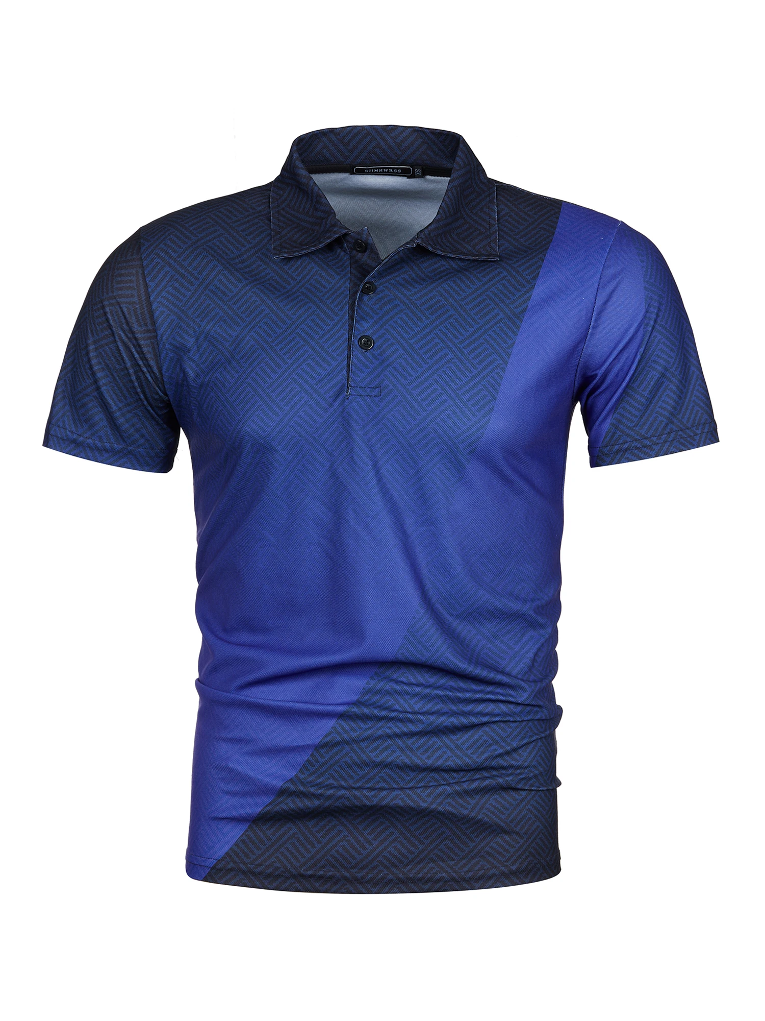 Men s Summer Casual Shirt Short Sleeve Lapel Button Down T-shirt Contrast Color Pattern Print Loose Fit Tops