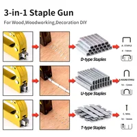 YLONDAO Stapler Nail Gun Staple Heavy Duty Furniture Tool for Wood Stainless Steel Metal Carpentry Hand Tool for Home DIY 2